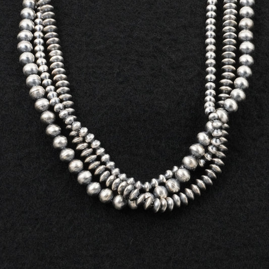 Dorinda Mariano Sterling Silver Navajo Pearl Necklace 18"