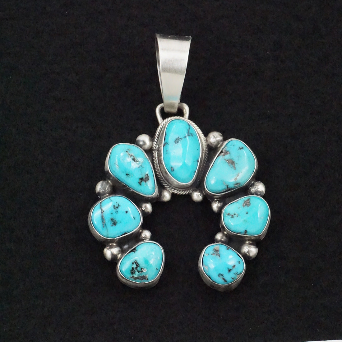 Bobby Johnson Turquoise & Sterling Silver Naja Pendant