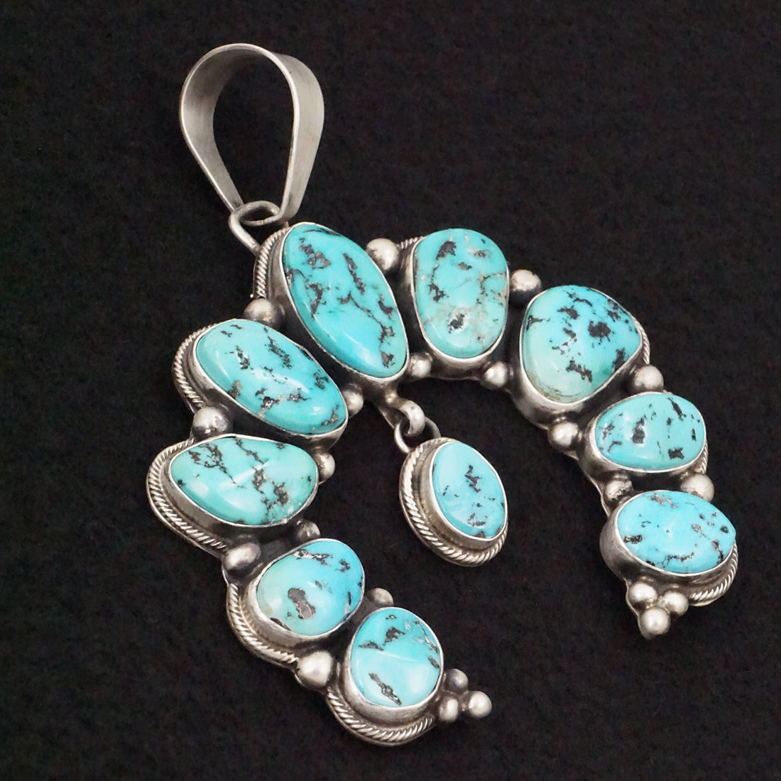 Kathleen Livingston Turquoise & Sterling Silver Naja Pendant