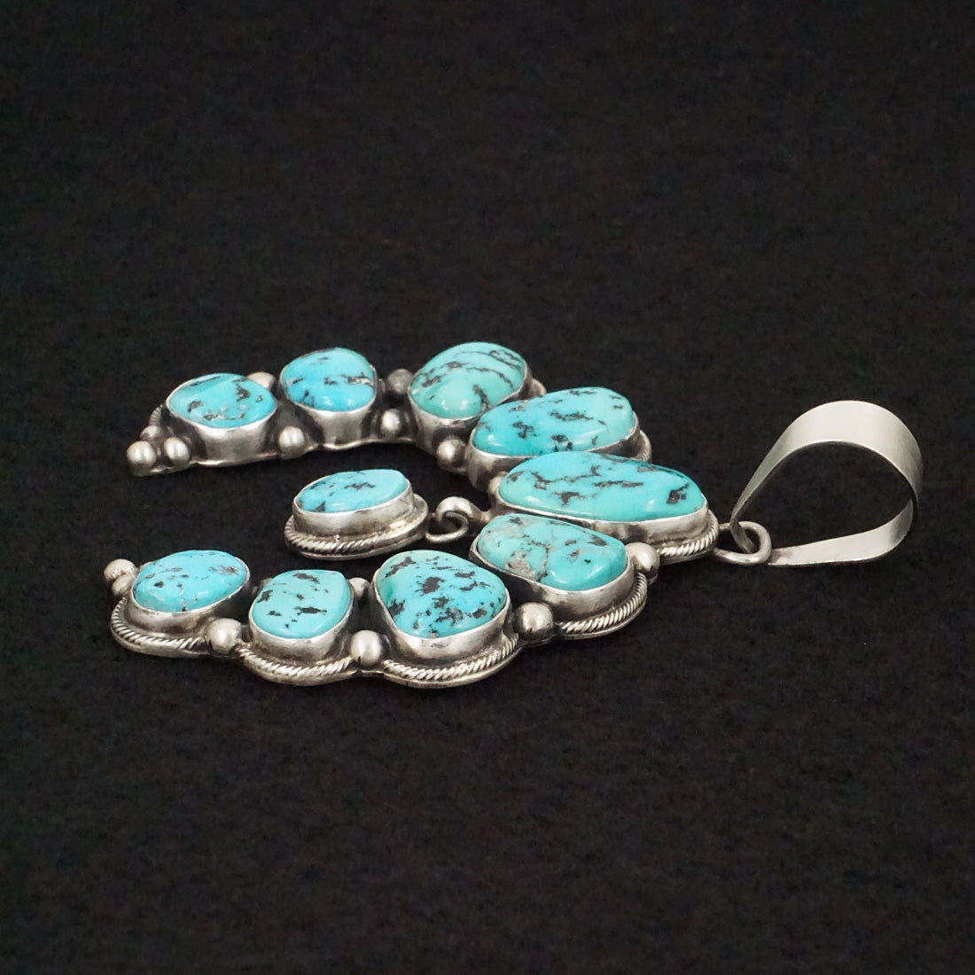 Kathleen Livingston Turquoise & Sterling Silver Naja Pendant