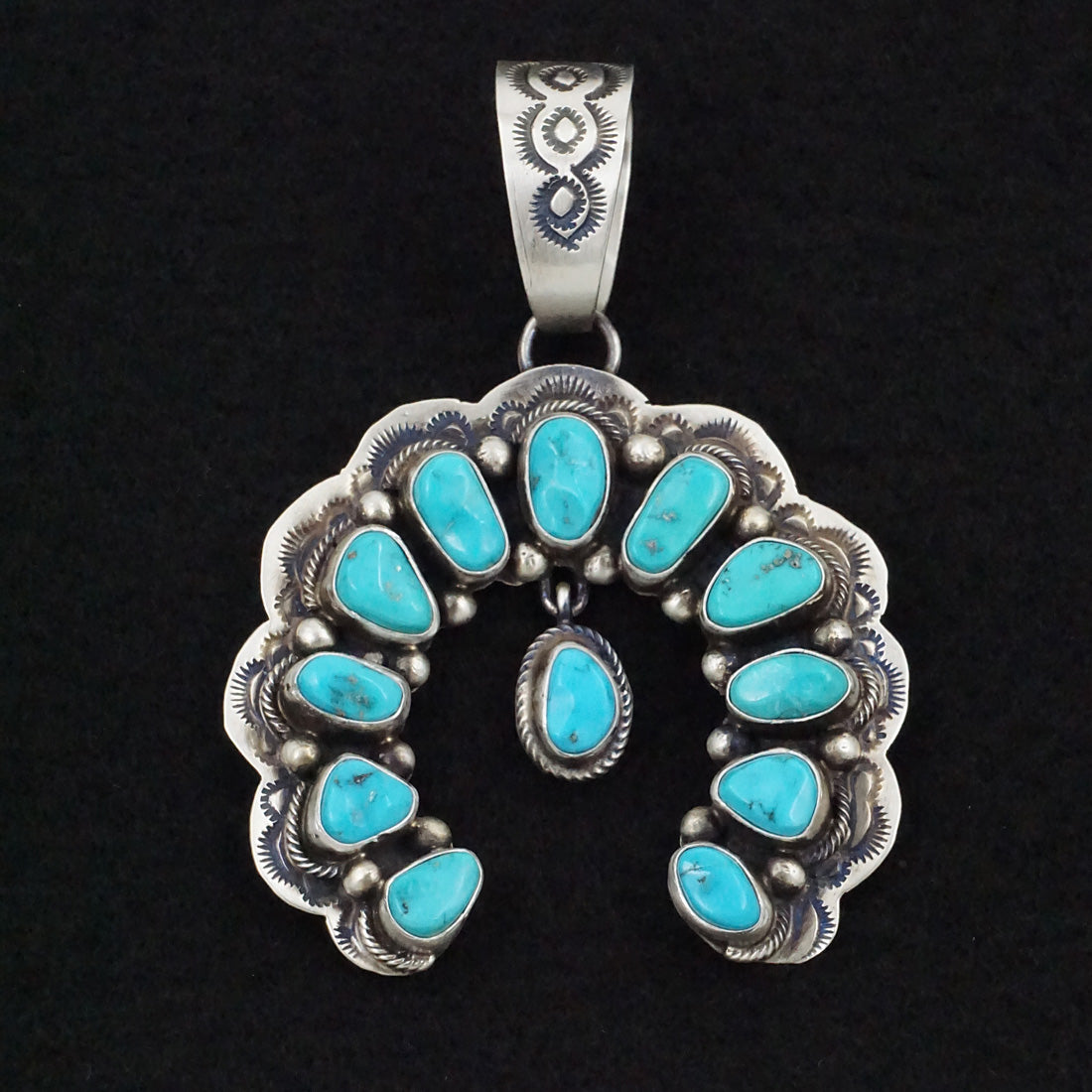 Bob Becenti Turquoise & Sterling Silver Naja Pendant