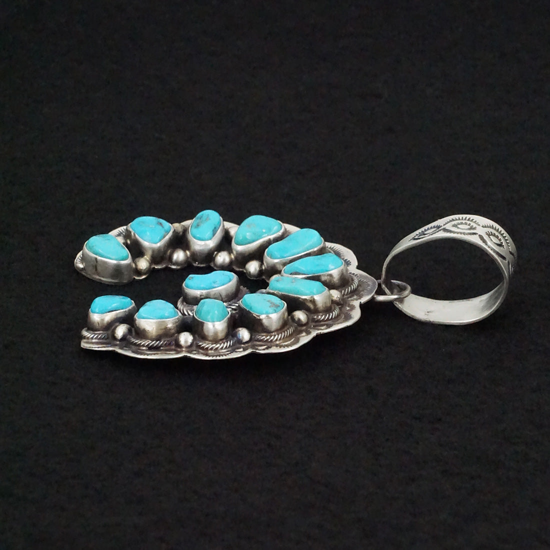 Bob Becenti Turquoise & Sterling Silver Naja Pendant