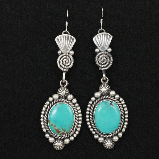 Michael Calladitto Turquoise & Sterling Silver Earrings