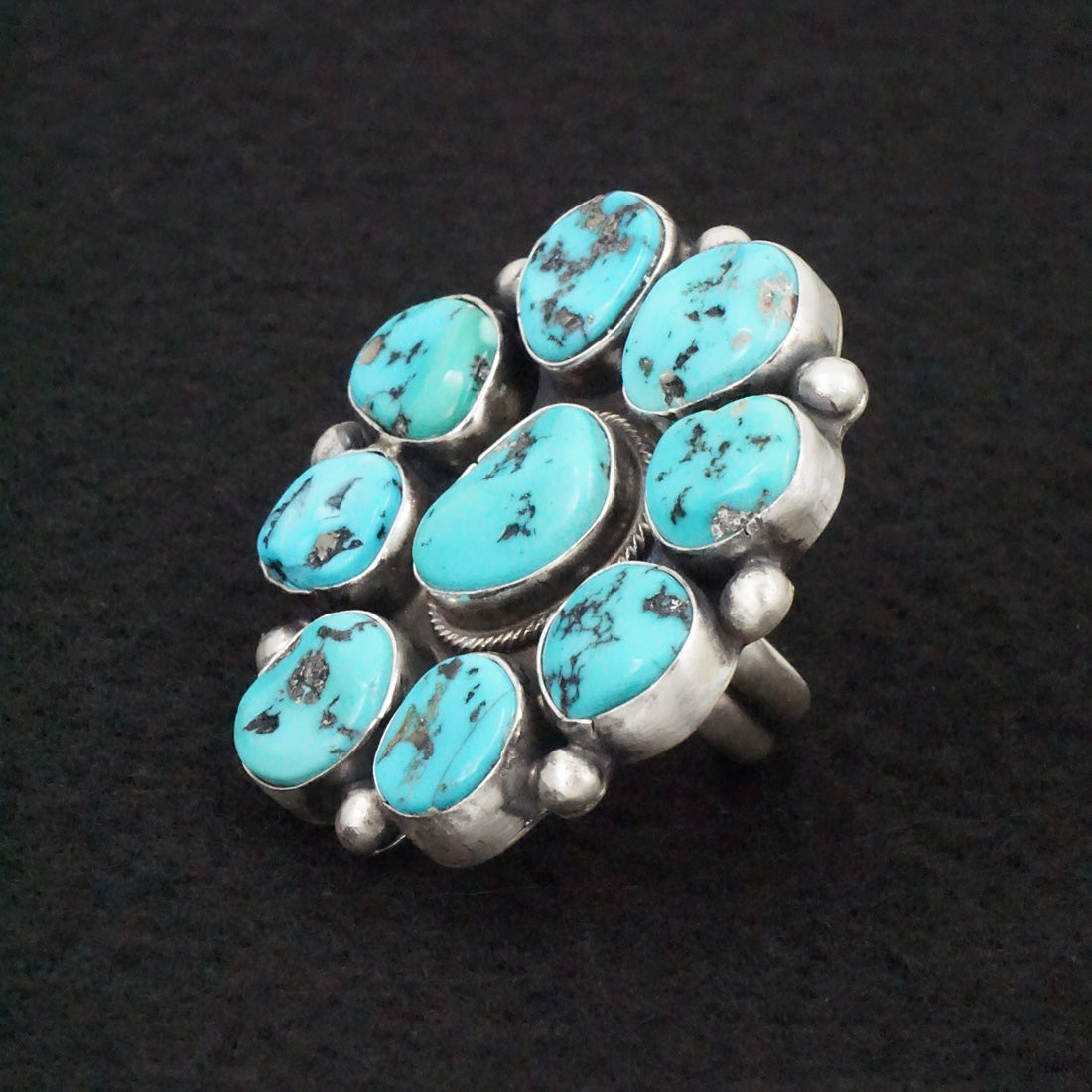 Bobby Johnson Turquoise & Sterling Silver Ring Adjustable