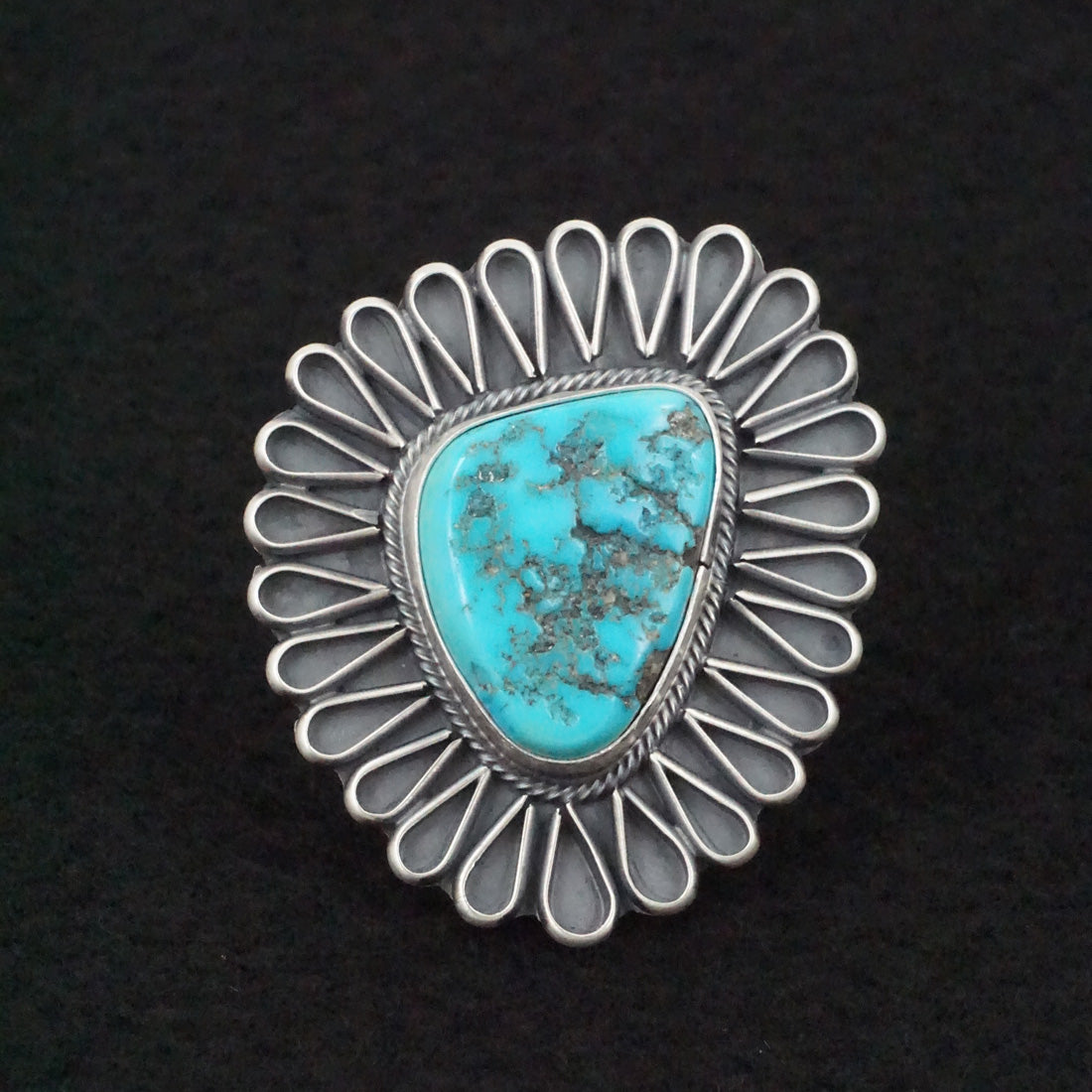 Darrin Livingston Turquoise & Sterling Silver Ring Size 7.5