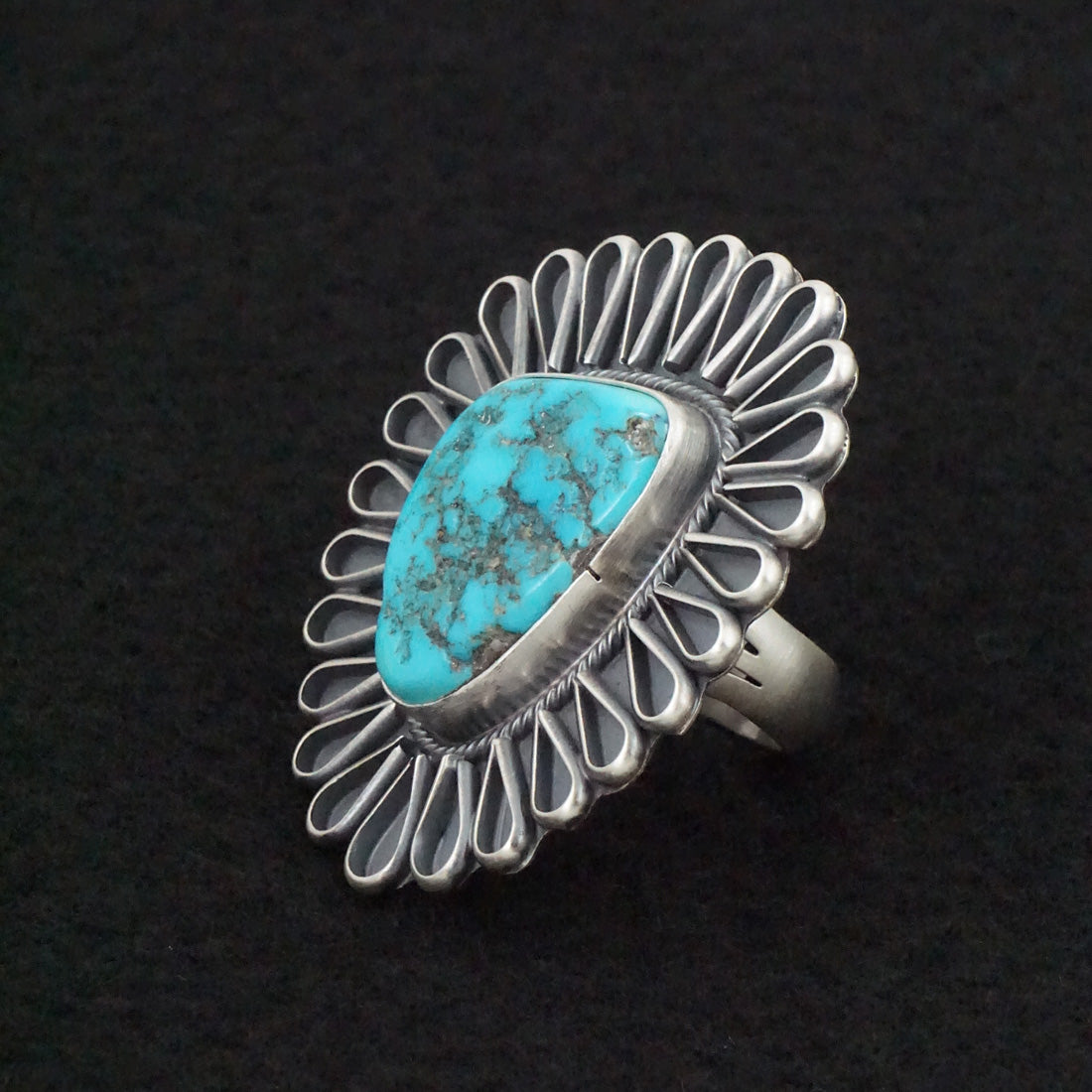 Darrin Livingston Turquoise & Sterling Silver Ring Size 7.5