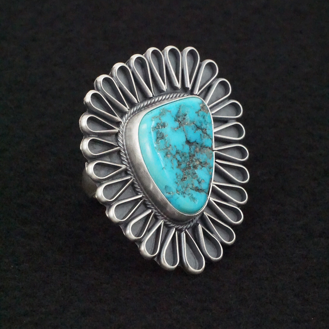 Darrin Livingston Turquoise & Sterling Silver Ring Size 7.5