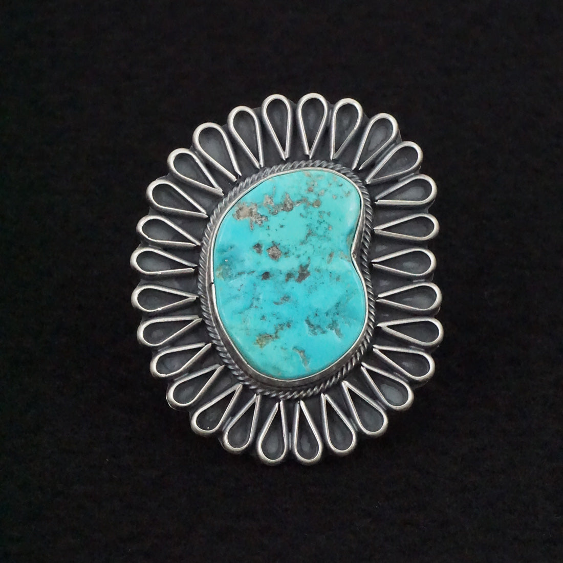 Darrin Livingston Turquoise & Sterling Silver Ring Size 8