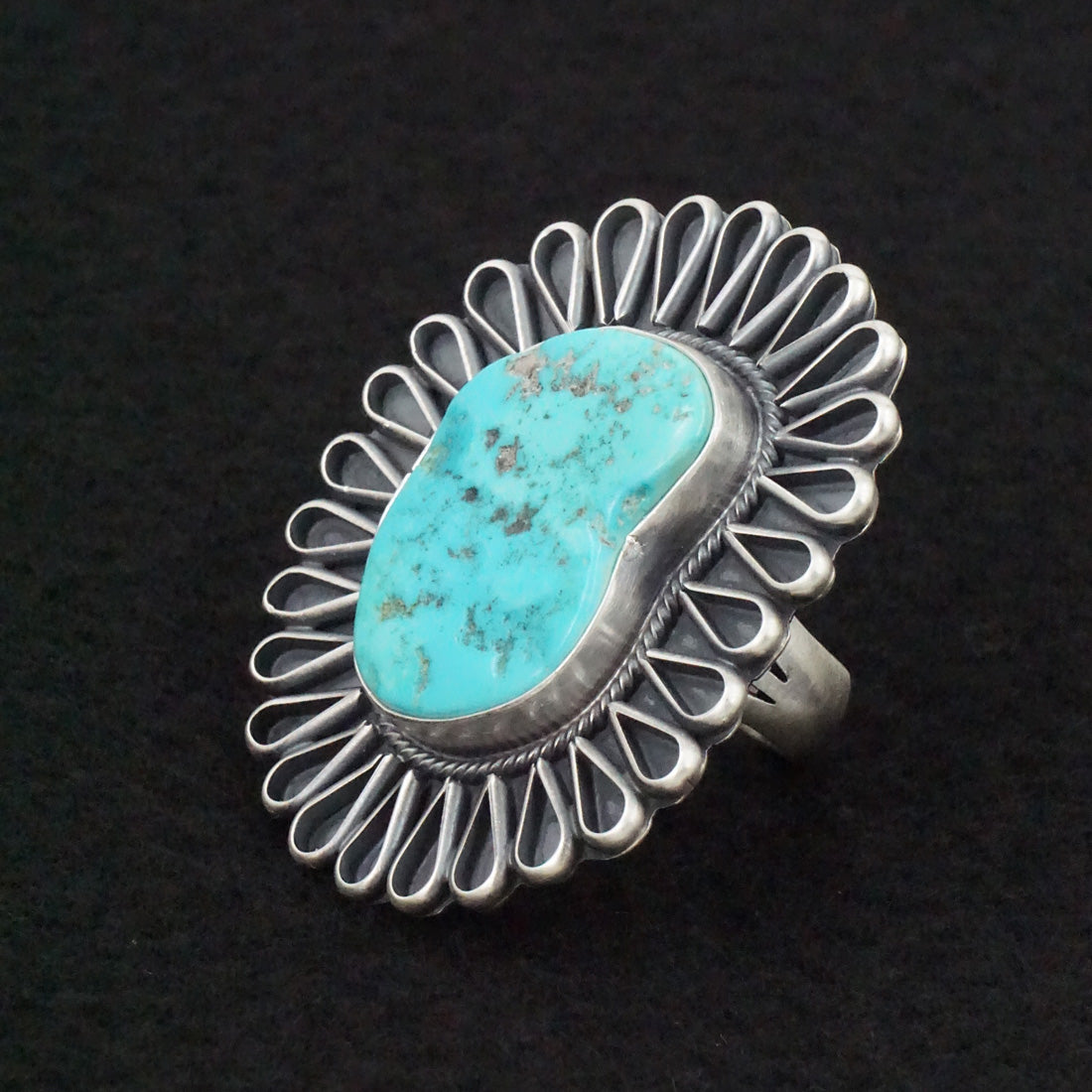 Darrin Livingston Turquoise & Sterling Silver Ring Size 8