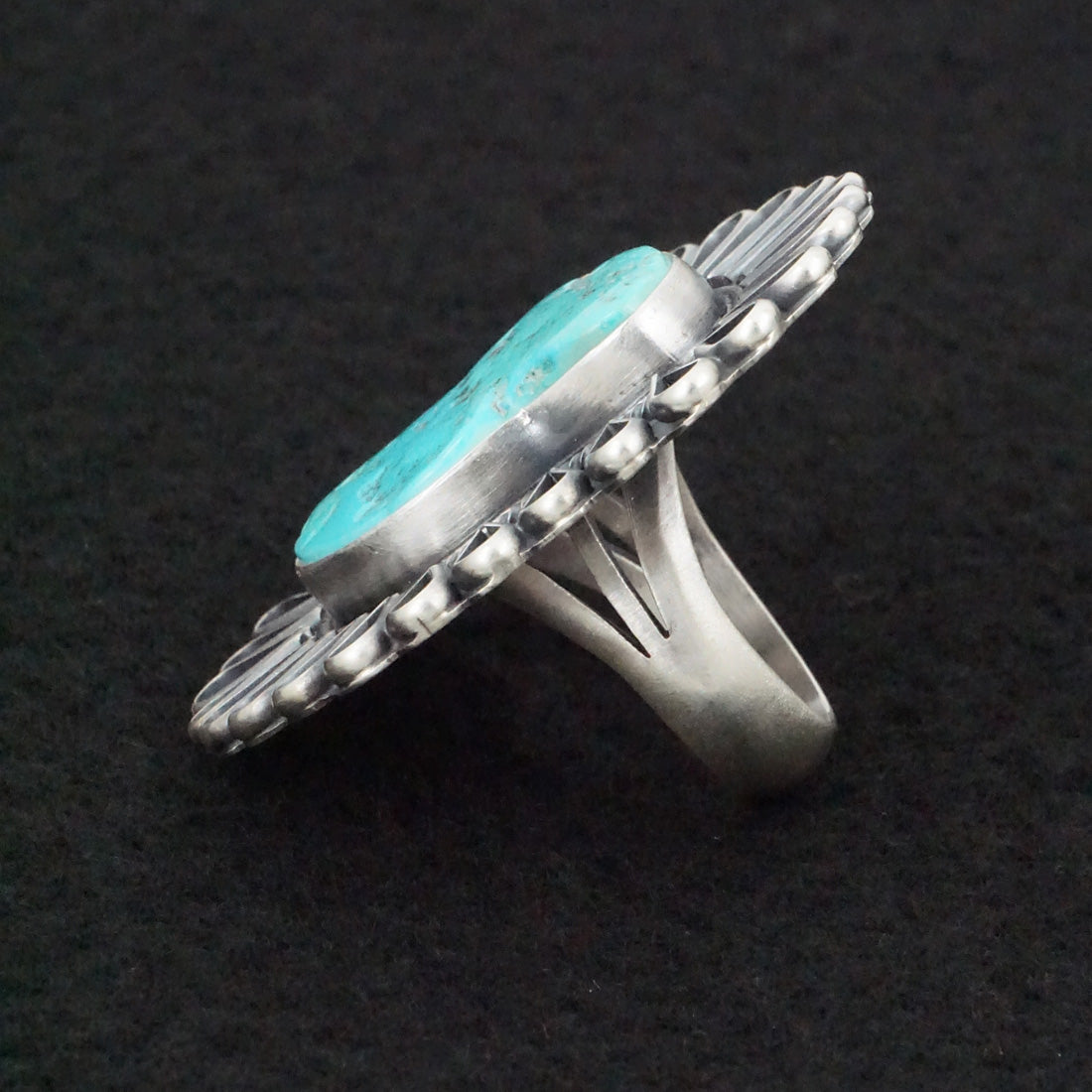 Darrin Livingston Turquoise & Sterling Silver Ring Size 8