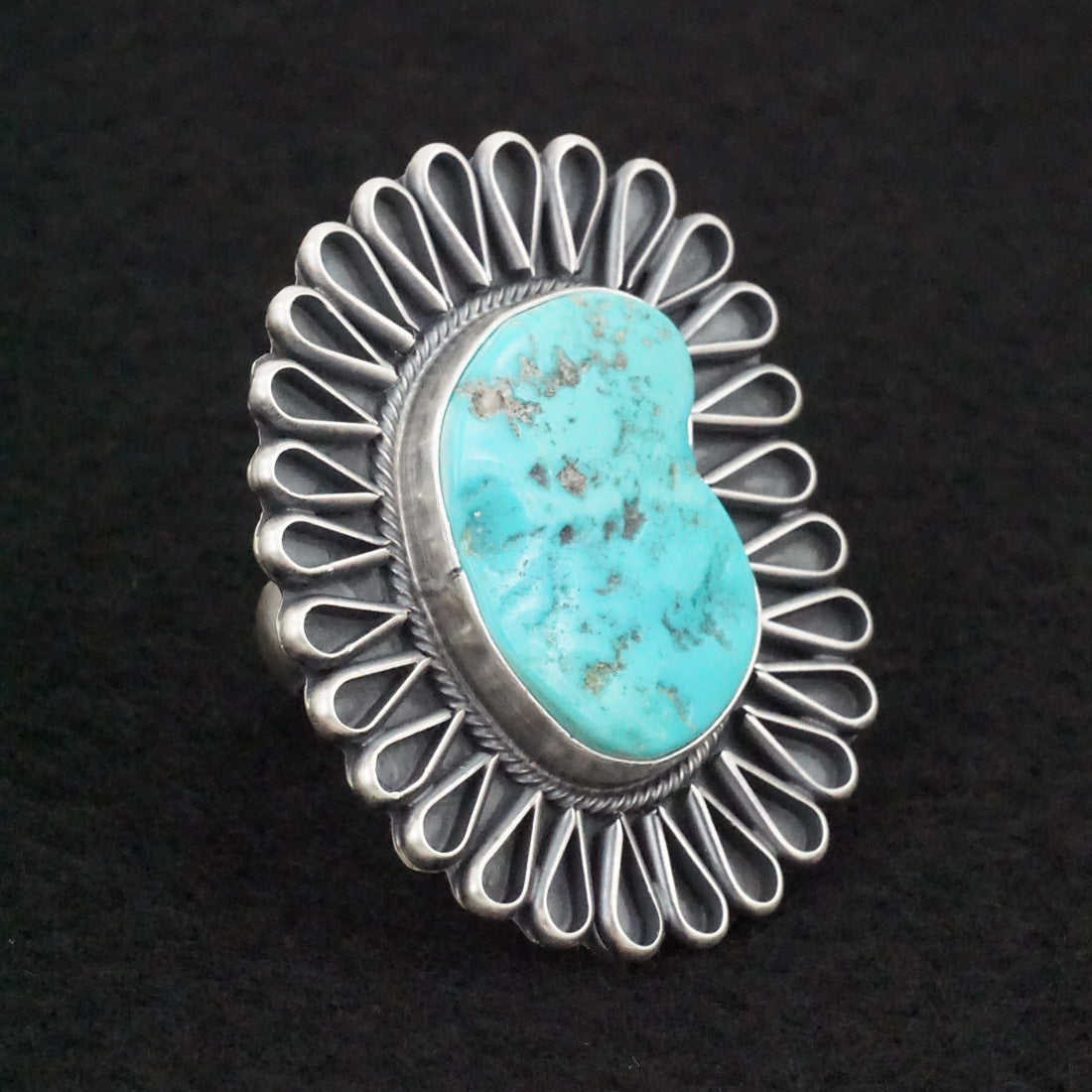 Darrin Livingston Turquoise & Sterling Silver Ring Size 8