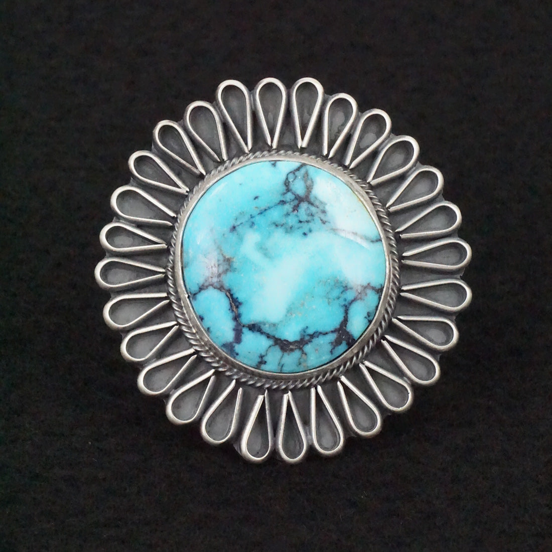 Darrin Livingston Turquoise & Sterling Silver Ring Size 9