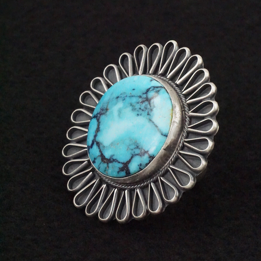 Darrin Livingston Turquoise & Sterling Silver Ring Size 9