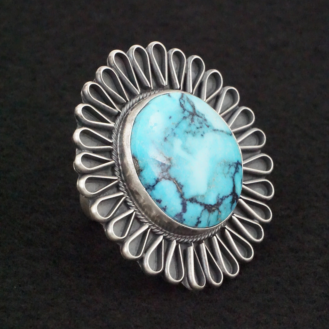 Darrin Livingston Turquoise & Sterling Silver Ring Size 9