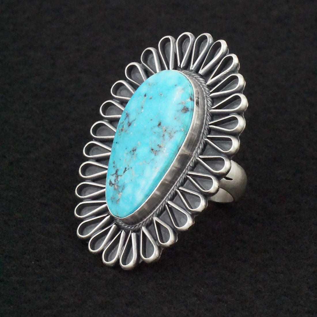 Darrin Livingston Turquoise & Sterling Silver Ring Size 9