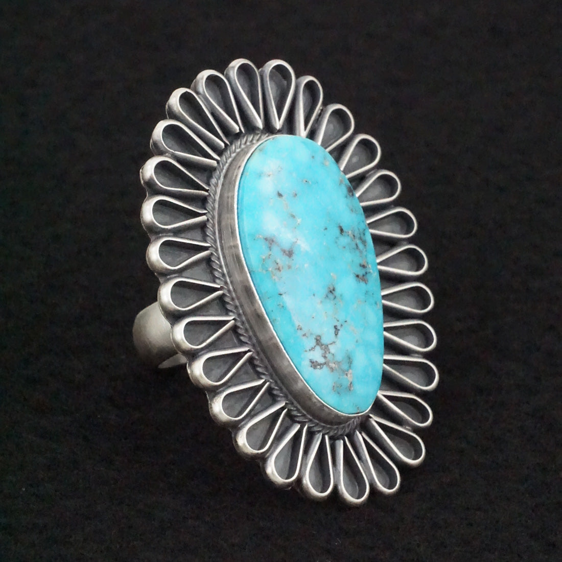 Darrin Livingston Turquoise & Sterling Silver Ring Size 9