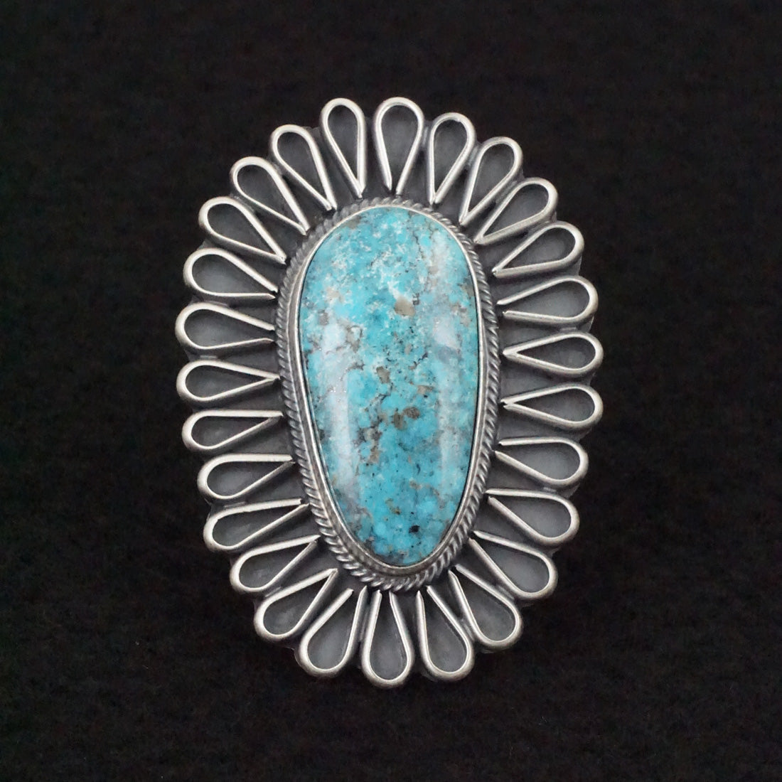 Darrin Livingston Turquoise & Sterling Silver Ring Size 8