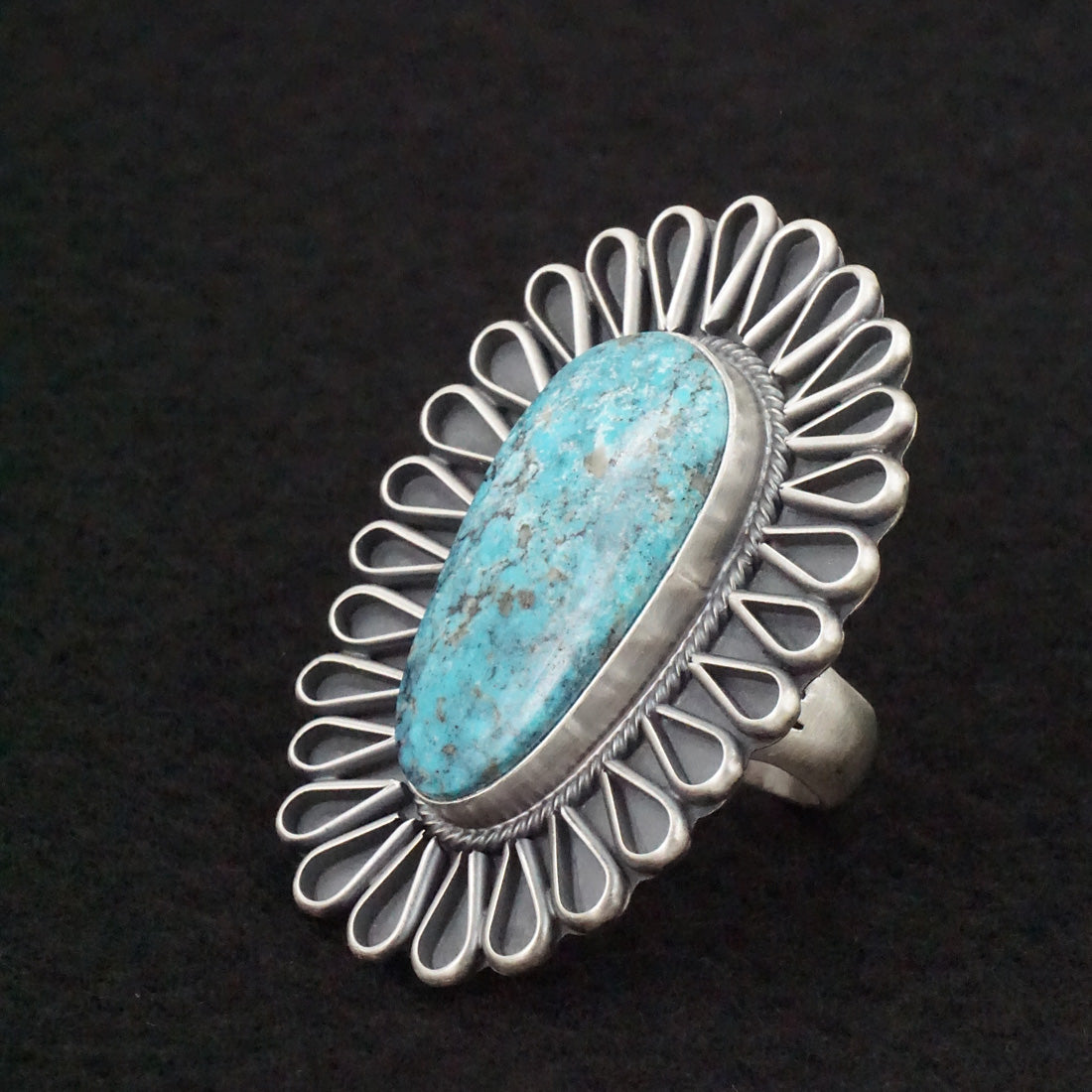 Darrin Livingston Turquoise & Sterling Silver Ring Size 8