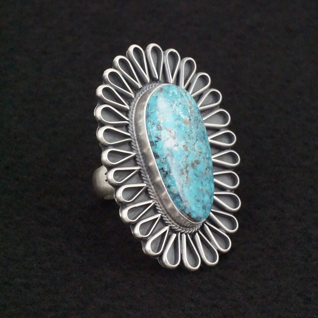 Darrin Livingston Turquoise & Sterling Silver Ring Size 8