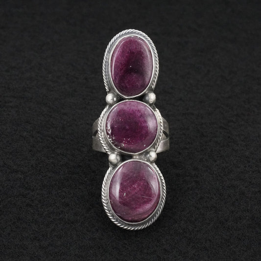 Kathleen Livingston Spiny Oyster & Sterling Silver Ring Sz. 7.5
