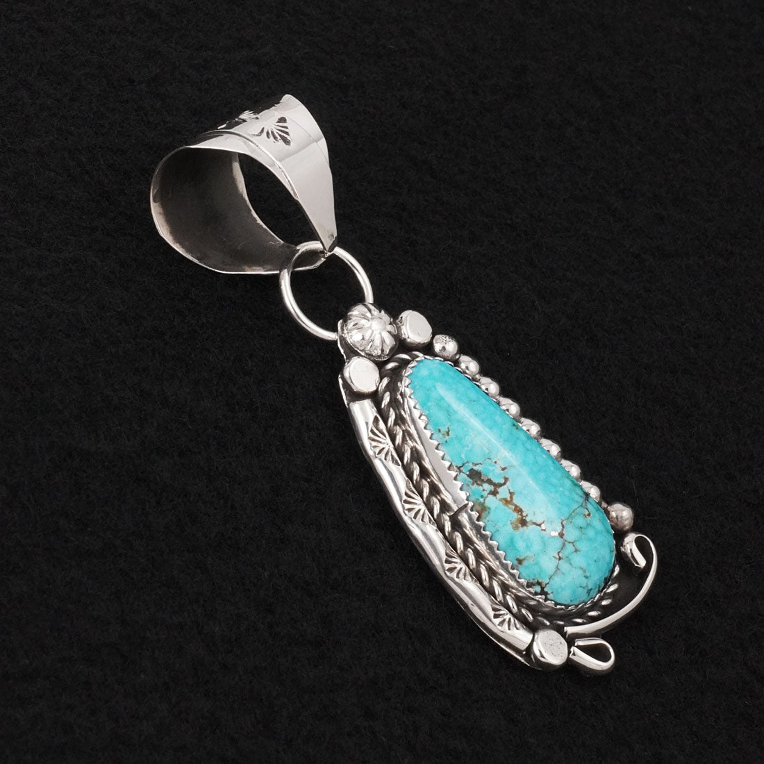 Phil Nez Turquoise & Sterling Silver Pendant