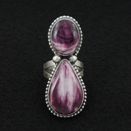 Kathleen Livingston Spiny Oyster & Sterling Silver Ring Sz. 8.5