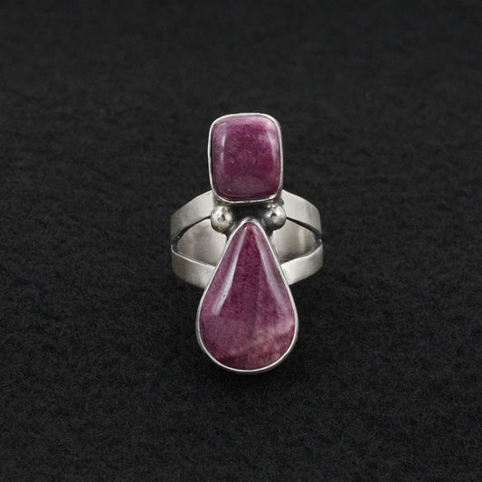 Kathleen Livingston Spiny Oyster & Sterling Silver Ring Sz. 7
