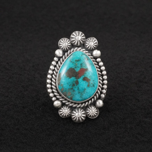 Michael Calladitto Turquoise & Sterling Silver Ring Size 8