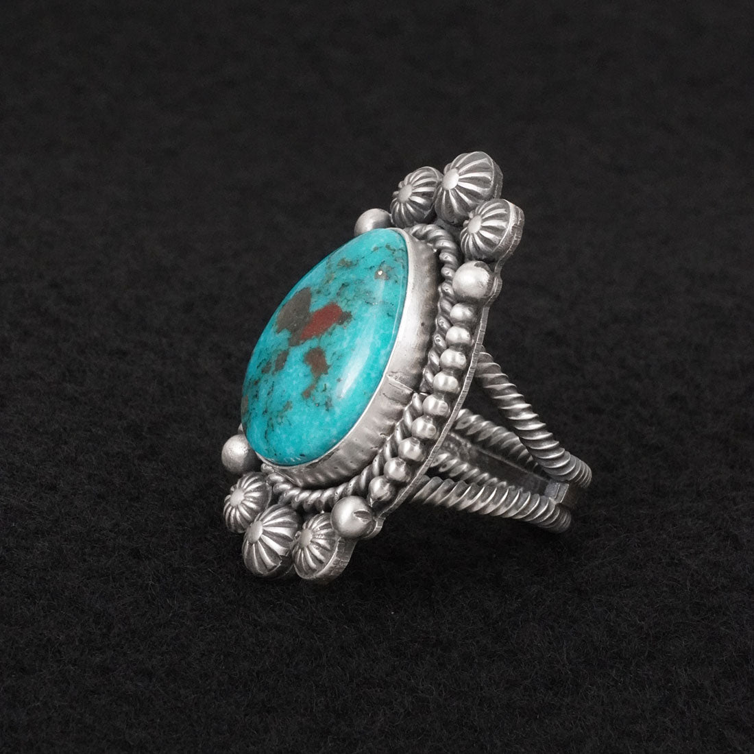 Michael Calladitto Turquoise & Sterling Silver Ring Size 8