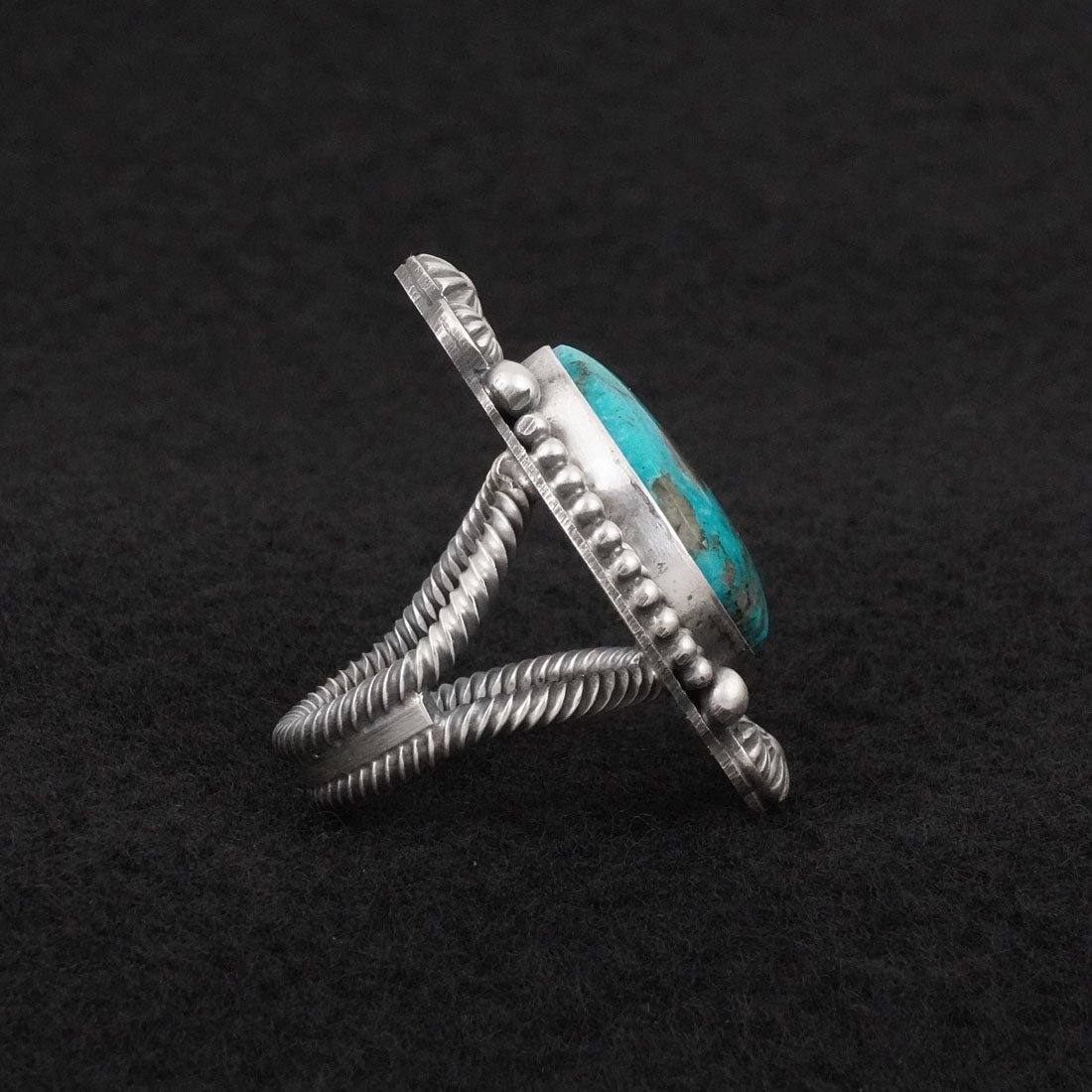 Michael Calladitto Turquoise & Sterling Silver Ring Size 8