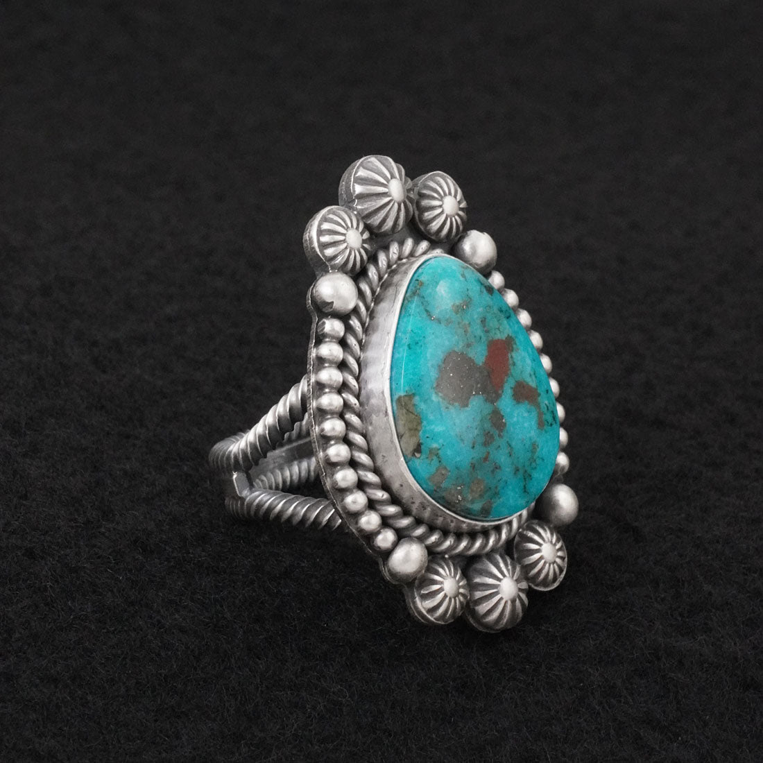 Michael Calladitto Turquoise & Sterling Silver Ring Size 8