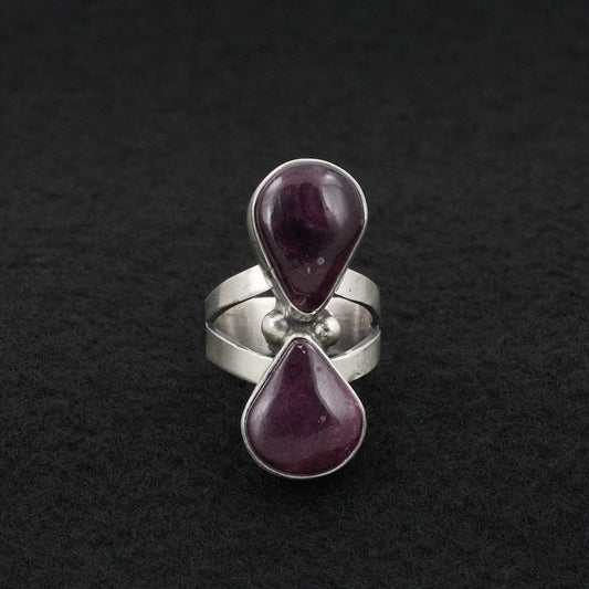 Kathleen Livingston Spiny Oyster & Sterling Silver Ring Sz. 6