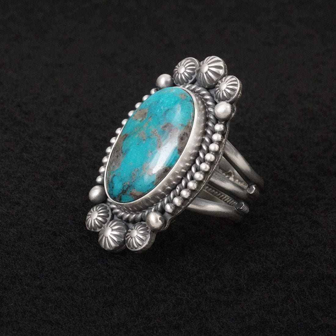 Michael Calladitto Turquoise & Sterling Silver Ring Size 9.5