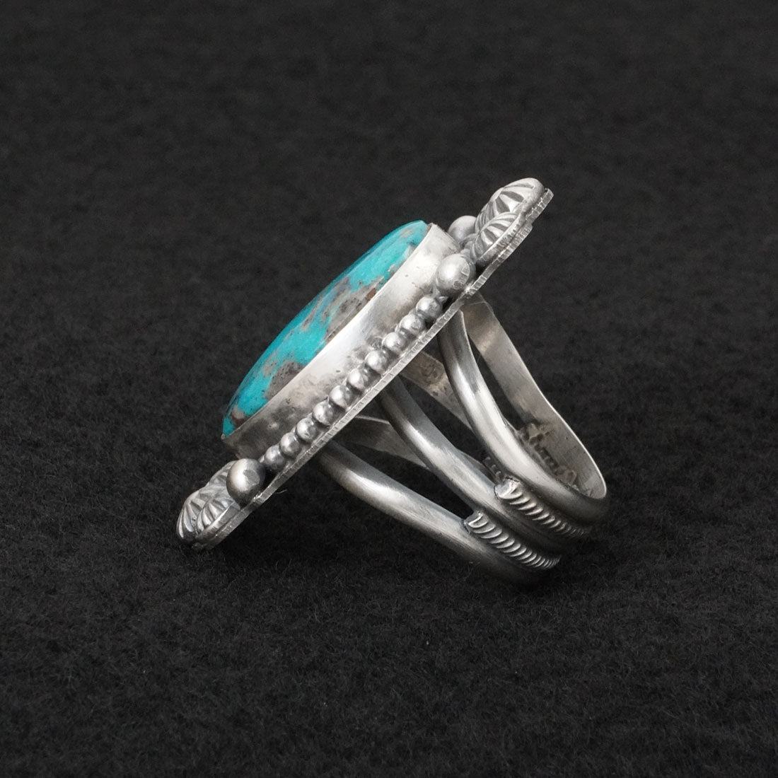 Michael Calladitto Turquoise & Sterling Silver Ring Size 9.5