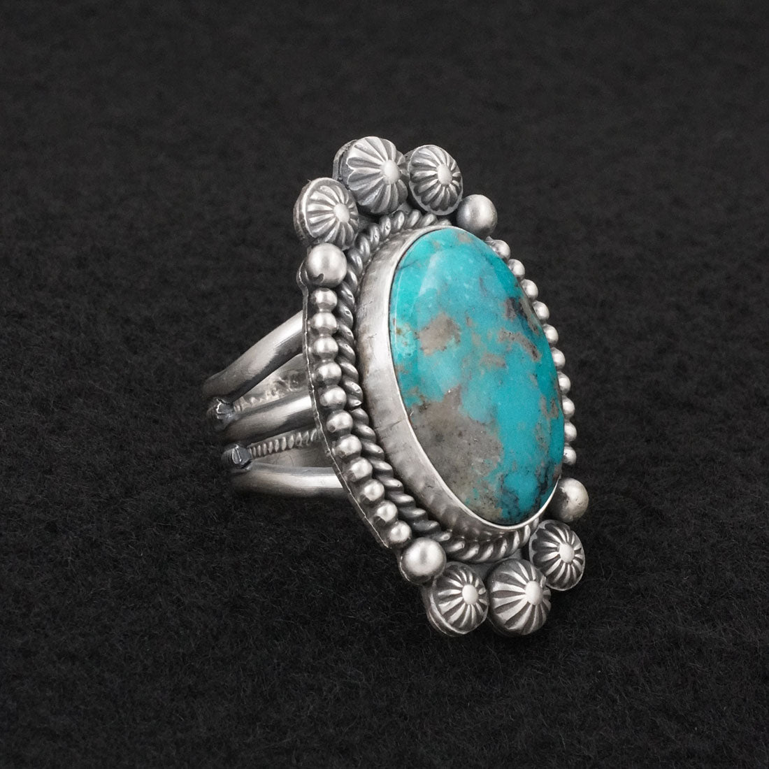 Michael Calladitto Turquoise & Sterling Silver Ring Size 9.5