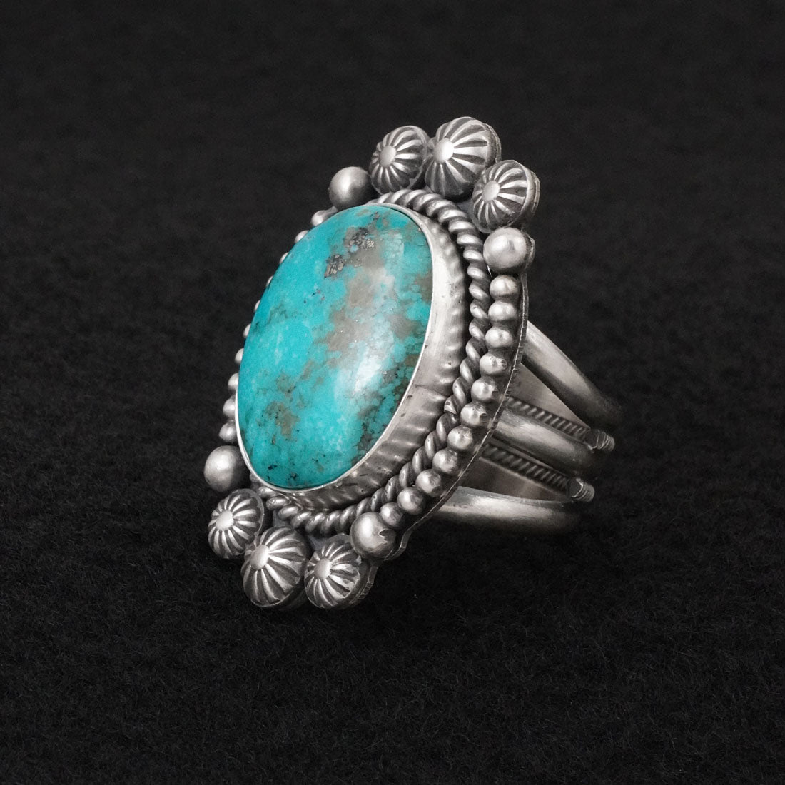 Michael Calladitto Turquoise & Sterling Silver Ring Size 9.5