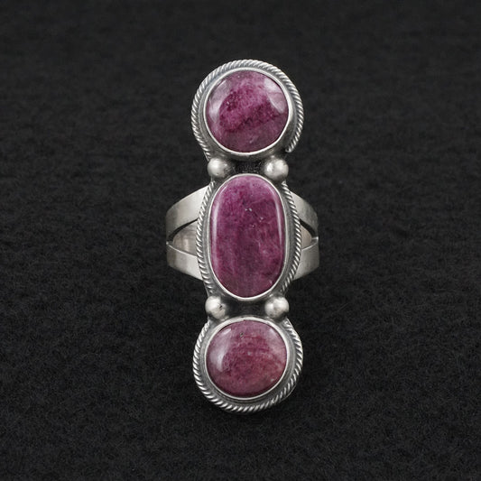 Kathleen Livingston Spiny Oyster & Sterling Silver Ring Sz. 7