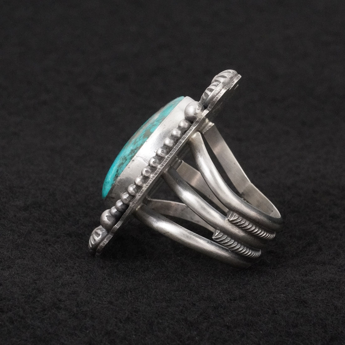 Michael Calladitto Turquoise & Sterling Silver Ring Size 9.5
