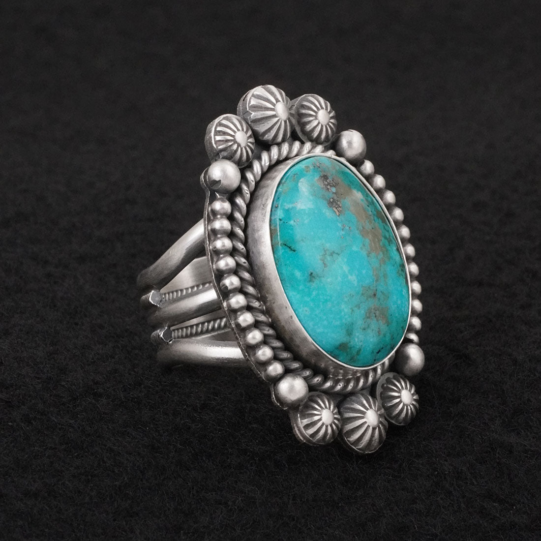 Michael Calladitto Turquoise & Sterling Silver Ring Size 9.5