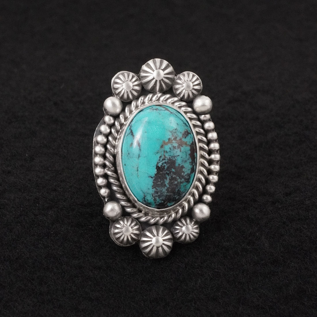 Michael Calladitto Turquoise & Sterling Silver Ring Size 10