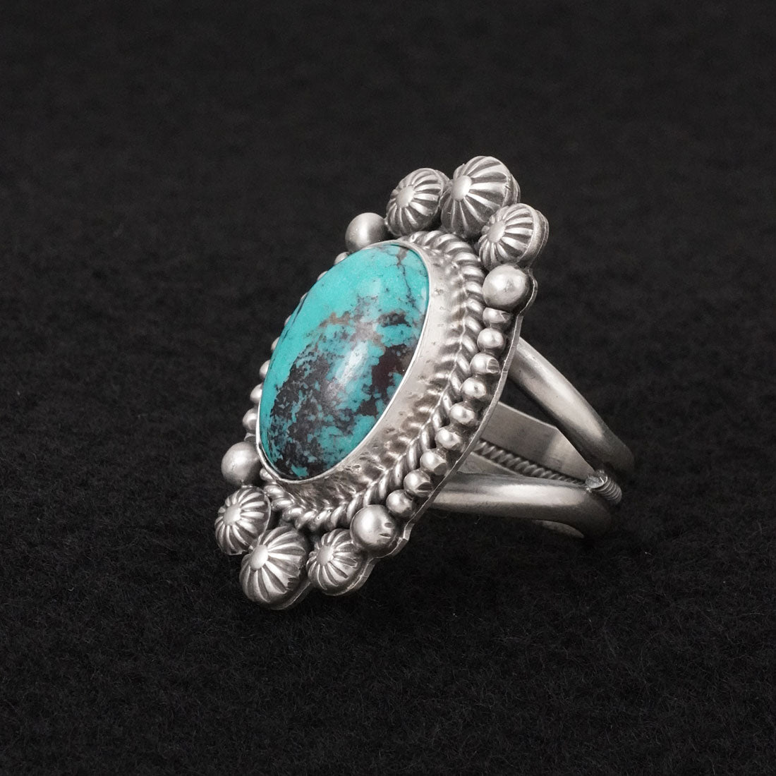 Michael Calladitto Turquoise & Sterling Silver Ring Size 10