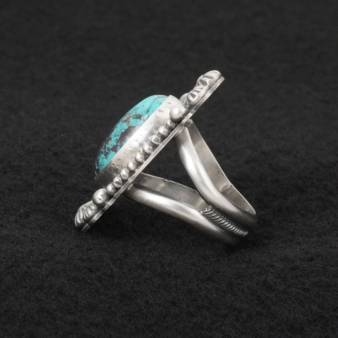 Michael Calladitto Turquoise & Sterling Silver Ring Size 10
