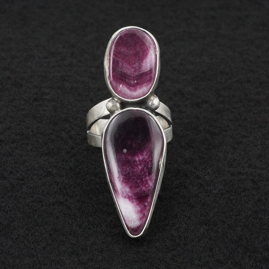 Kathleen Livingston Spiny Oyster & Sterling Silver Ring Sz. 7.5