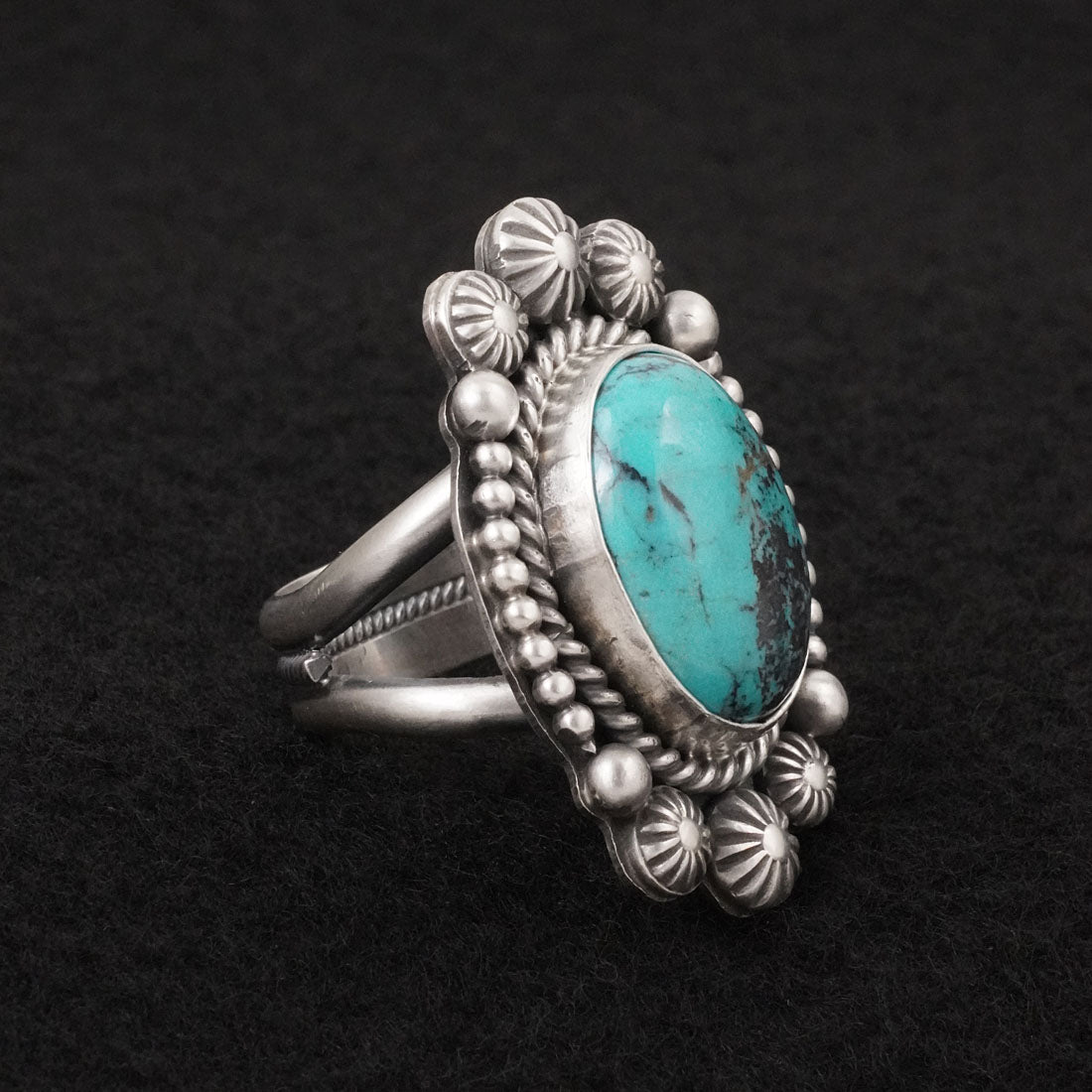 Michael Calladitto Turquoise & Sterling Silver Ring Size 10