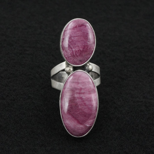 Kathleen Livingston Spiny Oyster & Sterling Silver Ring Sz. 8