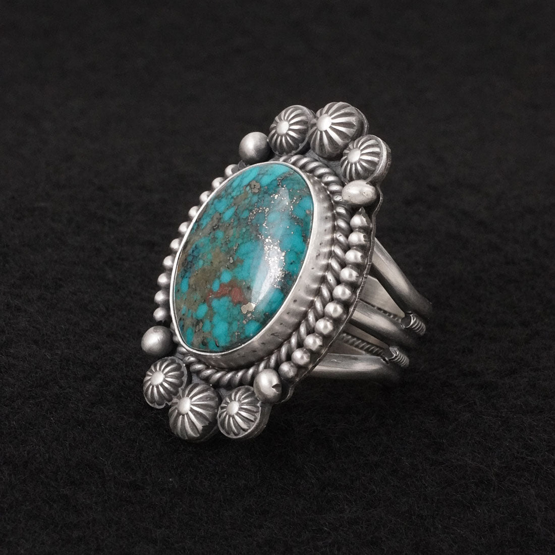 Michael Calladitto Turquoise & Sterling Silver Ring Size 8