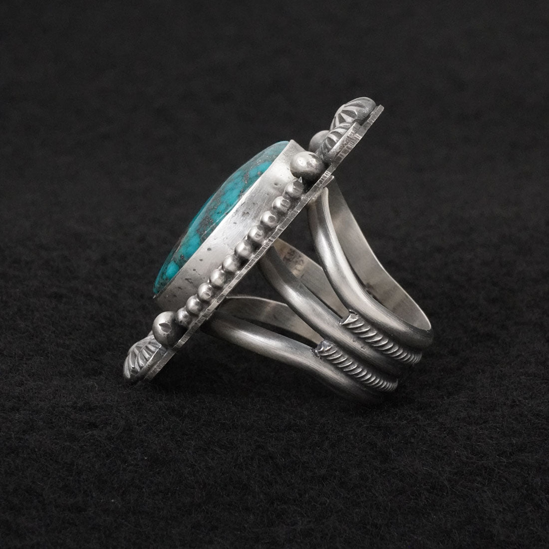 Michael Calladitto Turquoise & Sterling Silver Ring Size 8