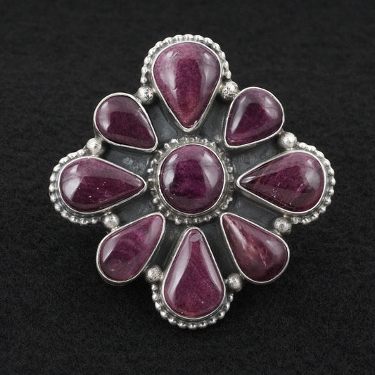 Kathleen Livingston Spiny Oyster & Sterling Silver Ring Sz. 6