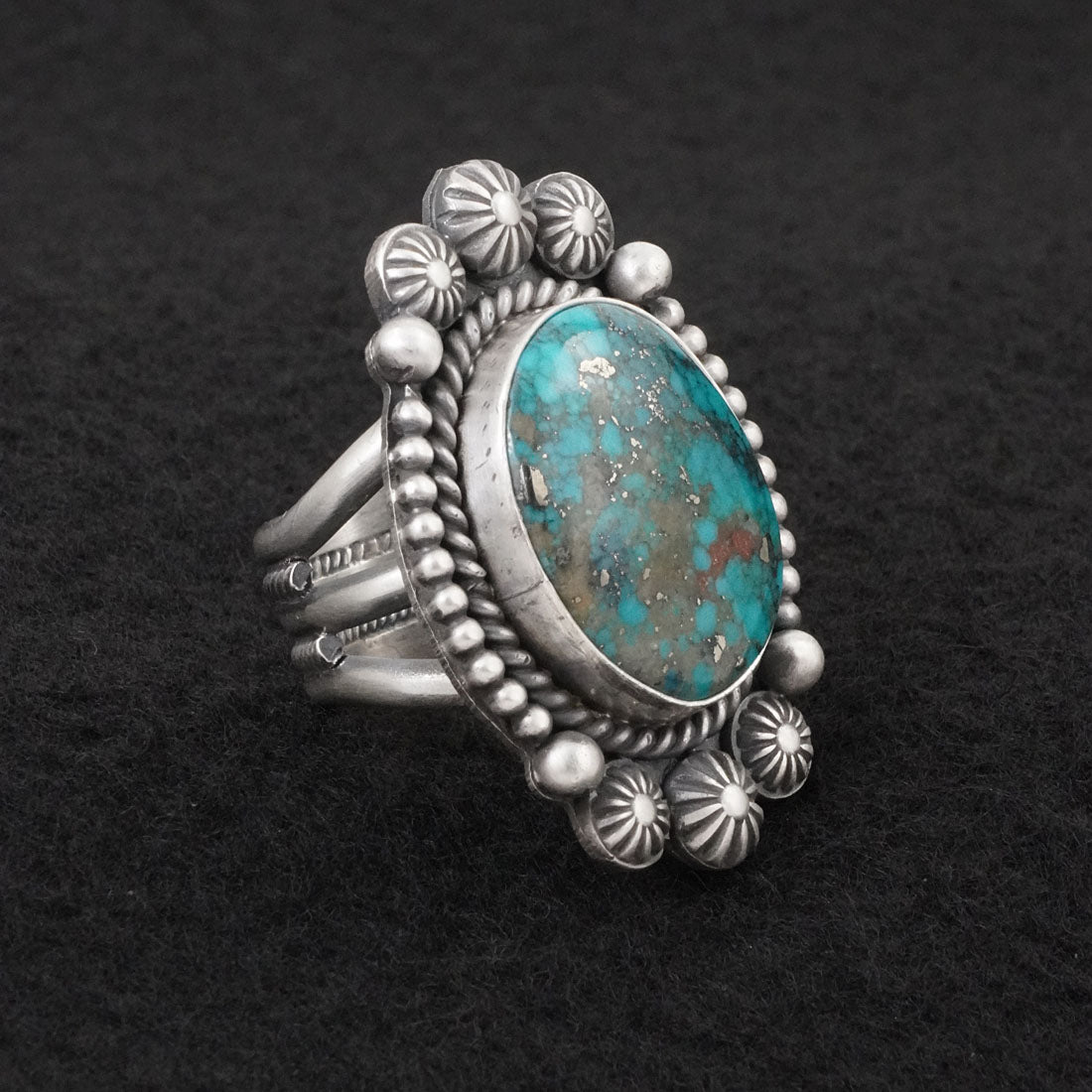 Michael Calladitto Turquoise & Sterling Silver Ring Size 8