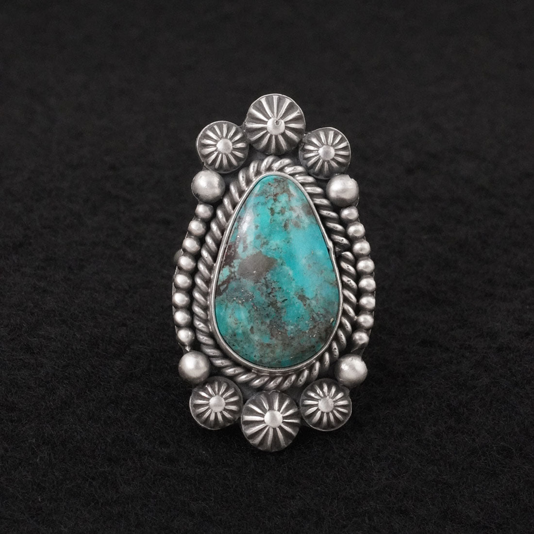 Michael Calladitto Turquoise & Sterling Silver Ring Size 8